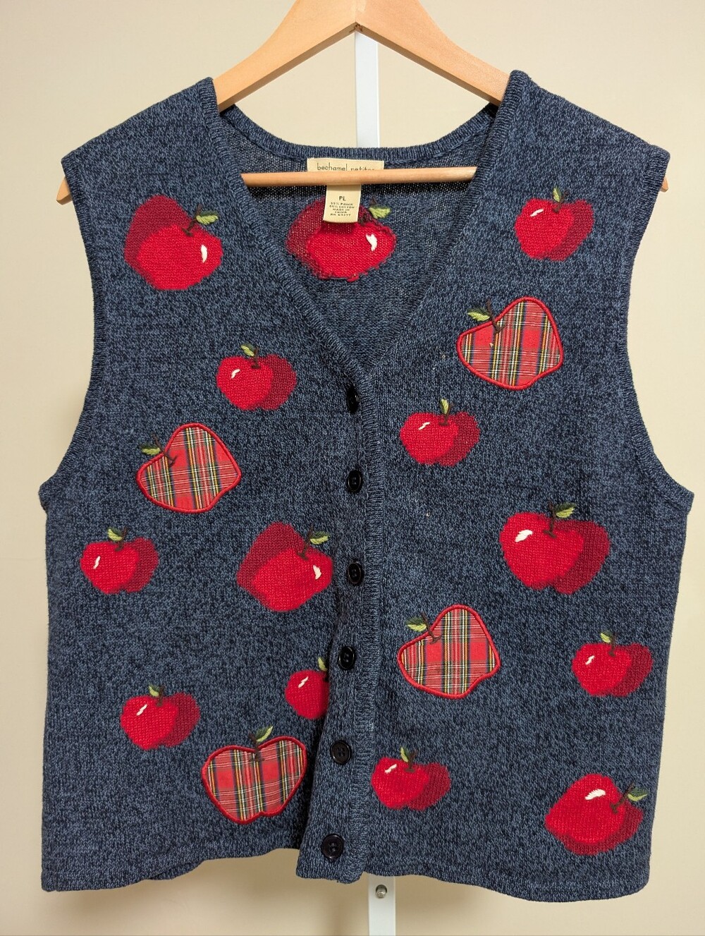 1990s Bechamel Petites Apple Applique Sweater Vest S Cottagecore Teacher
